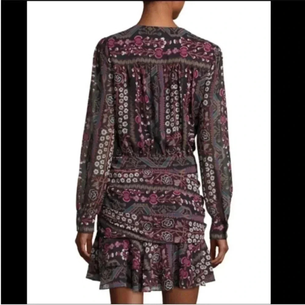 Veronica Beard Edison ruffled printed mini dress - Picture 2 of 9